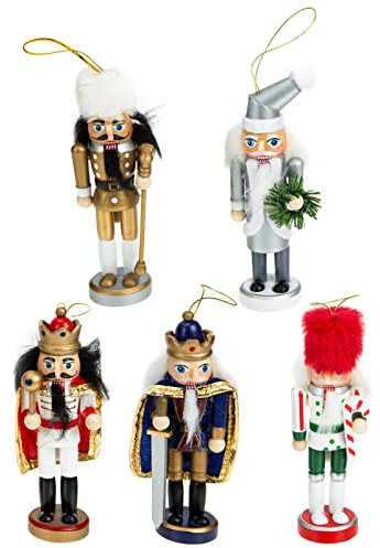 ABOOFAN 2 Juegos Colgante Cascanueces Rojo Muñecos De Navidad Adornos Pino Christmas Tree Xmas Tree Adorno De Títere Cascanueces Marionetas De El Plastico Colorful 5 Piezas * 2