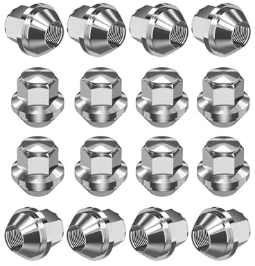 RUIZHI 16 pcs Alloy Wheel Nuts - M12x1.5 | 19mm Hex with Taper Washer - High-Strength Lug Nuts Compatible with Ford F-150/Escort, Ford Fiesta Focus Fusion, for Lincoln (Set)