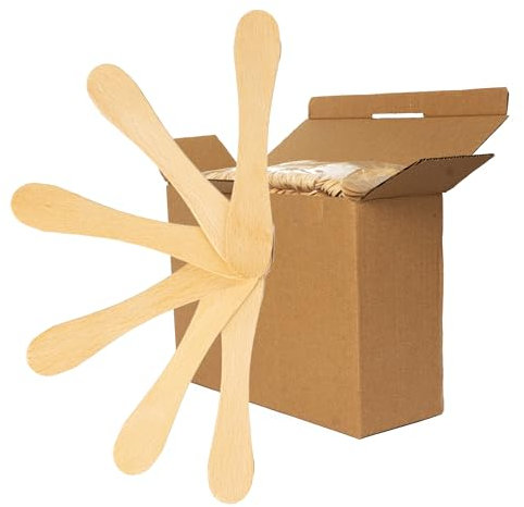 IceStick 1000 Stück Eisstiele Holz 9,3 cm x 1,7 cm Holzlöffel für Eisbecher Klein Mini Löffel Birkenholz Dessertlöffel Paddel Eislöffel Einweg Eisstäbchen Holzstäbchen Kaffee