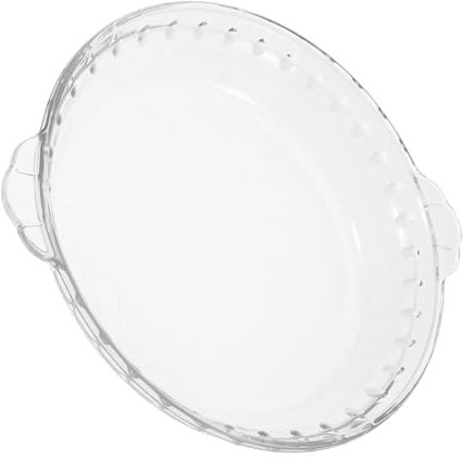 Mikikit Teglia in Vetro Da Tortiera Profonda Rotonda Trasparente Teglie Per Torte in Vetro Piatto Da Portata Per Toast e Dessert Resistente Al Calore Lavabile in Lavastoviglie