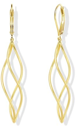 ALEXCRAFT Boucles d'Oreilles Femme Or Pampilles Spirale Longues