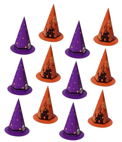 Parliky 20 Stück Halloween Geschenkkartons Cartoon Hut Design Süßigkeiten Boxen in Lila und Orange Kleine Treat Boxes für Kekse Süßigkeiten und Partydekoration bei Halloween Feiern