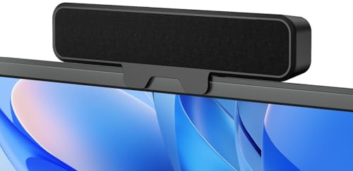 Plyee Audio Computer Lautsprecher für Desktop-PC, Stereo-Soundbar mit Monitor-Klemme, tiefer Bass, Plug-and-Play, integrierter Type-C & USB-A
