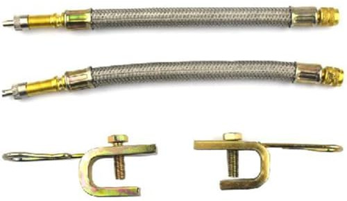 Vibsky Ventilverlängerung aus Metall für geflochtene Reifen, 180 mm, für LKW, Wohnmobil, Fahrrad, Gold, 2 Stück
