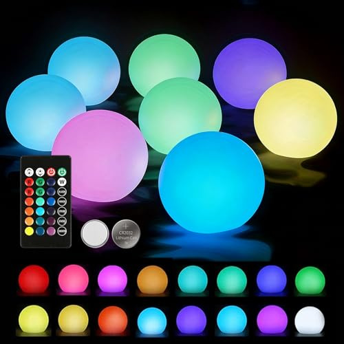 8 luci galleggianti per piscina, con telecomando, 16 colori RGB, illuminazione impermeabile IP65, luci galleggianti per piscina e feste