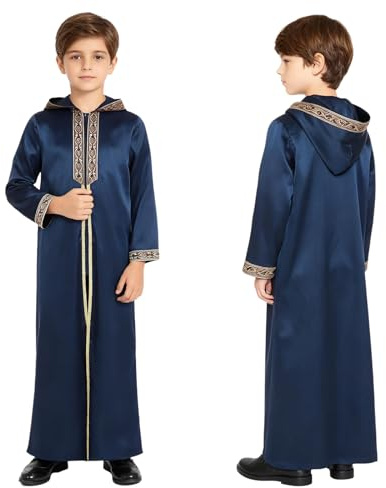 Oyolan Barn dragkedja fram cosplay-kostym för pojkar cosplay outfit för flickor tobe muslim pojkar jul mörkblå 13–14 år