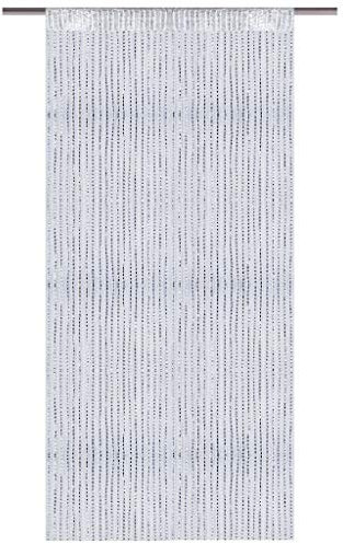 Arsvita Cortina de hilos de aspecto metálico con barra, cortina para puerta 140 x 250 cm (blanco)