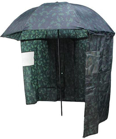 NGT Karpfen Angeln 114,3 cm Camo Regenschirm Brolly System + Zip auf Seite Bogen und Neigefunktion