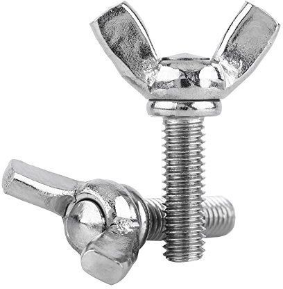 Akozon Dado Farfalla, 5pz DIN316 M6 Acciaio Inossidabile 304 Dadi Farfalla Ala Bulloni a mano Viti(M6*16mm)