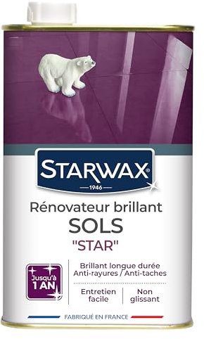 STARWAX - Rinnovatore brillante pavimenti interni - Pulisce e protegge dai graffi e dalle macchie - Lunga durata - Non scivoloso - Prodotto in Francia - 1 l - 30 m²