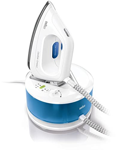 Braun Base IS2048BL estación plancha al vapor 2200 W 1,3 L Suela de Eloxal Azul, Blanco - Centro de planchado (2200 W, 5 bar, 1,3 L, 300 g/min, 110 g/min, Suela de Eloxal)