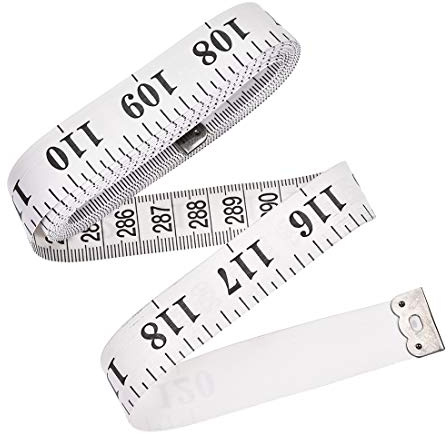 sourcing map Cloth Tape Measure for Body 300cm 120 Inch Metric Inch Measuring Tape Soft Dual Sided for Tailor Sewing White