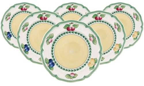 Villeroy & Boch French Garden Fleurence - Set di 6 piatti da dessert in porcellana di alta qualità, 21 cm