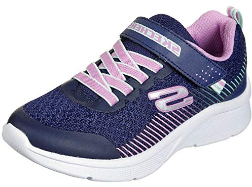 Skechers barn flickor sport, lätt vikt, Skechers maskintvättbar sneaker, Marinblå/lavendel, 1 Little Kid