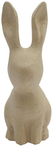 Décopatch SA216C - Kaninchen S aus Pappmache 12,5x7,5x21,5 cm, mit langen Ohren, ideal zu Ostern, 1 Stück