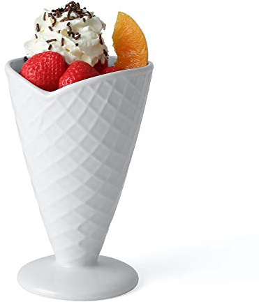 Holst Porzellan ES 001 PACK 6, 6er Angebots-Set Eisbecher 16 cm Waffel