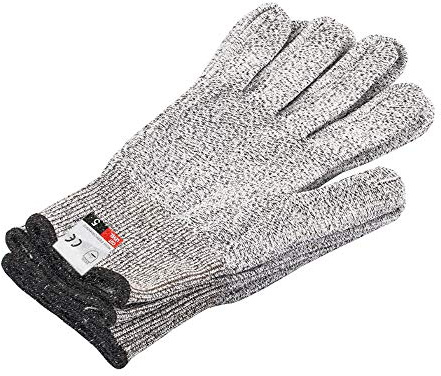 gants de cuisine certifiés EN 388 résistants aux coupures avec protection de niveau 5, de qualité alimentaire, résistant aux coupures de filet de poisson, coupe de viande et sculpture sur bois, gris