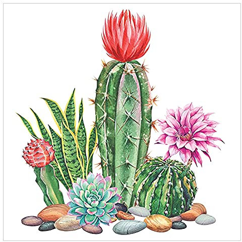 VETPW 5D DIY Cactus Diamond Pasted Painting Kit Drill, Fiori Pittura Diamante Kit Completo per Adulti, Strass Fai da Te Ricamo a Punto Croce Arts Craft per Home Wall Decoration(30x30CM)