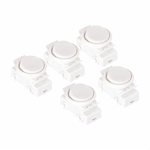 OJ-336 Lot de 5 interrupteurs à bascule encastrables 2 A 250 V avec anneau et bascule Blanc