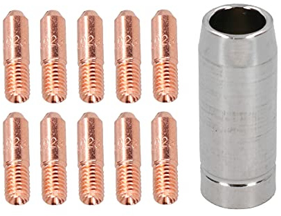 Mini-Kontaktspitzen, 0,6 mm, 10 Stück und Abdeckhaube, Hobby-Schweißbrenner, Schweißgerät, MIG-Gas