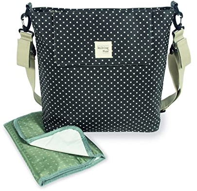 Walking Mum. Bolso Cambiador de Bebé Emily. Bolsa Canastilla para carro o para colgar al hombro. Color Negro. Medidas 42X36X13 cm.