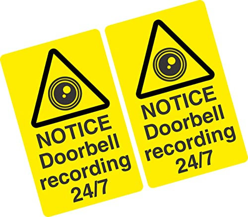 Security Smart Video Door Bell/Doorbell Recording Sticker 40mm x 65mm - Pack of 2
