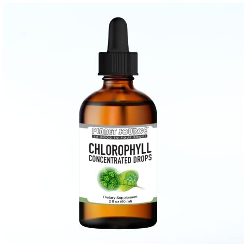 Planet Source Liquid Chlorophyll Concentrated Drops Dietary Supplement - 2 Fl Oz 83 Serv. - Natural Detoxifier, Alkalizer, Energy Booster, Digestion and Immune Support, Internal Deodorant