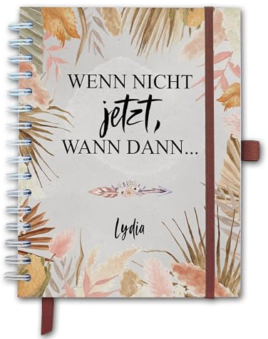 FEENSTAUB Fokus Planer, Taschenkalender 2026, Ziele planen, Life Planer, personalisierter Taschenkalender, Erfolgsjournal, Tagebuch Selbstreflexion, Tagesplaner A5, Kalender Boho