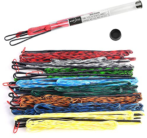 SHARROW Bogenschießen Dacron Bogensehne Handgemachte Ersatz Bogensaiten 16 Stränge Bogenschnur für 68 70 Zoll Recurve Bogen Langbogen (Rot, AMO 68/Aktuelle Bogensehnenlänge 164cm)