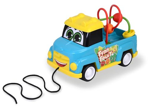 Dickie Toys ABC - Spielzeugauto Fynn Fruit (25cm) - Nachziehspielzeug mit Motorikschleife, Hupe und Schnur, Baby Spielzeug ab 1 Jahr (12 Monate)