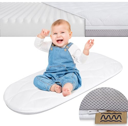 Kinderwagen Matratze 73x36 | Matratzenschutz 73x36 | Kinderwagenmatratzen | Matratze für Tragetaschen | Matratze für Wiegen - atmungsaktiv | Bezug mit Feuchtigkeitsschutz