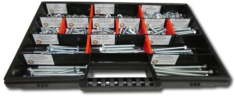 700 tlg Sechskantschrauben Sortiment mit Muttern Unterlegscheiben Federringen M5 // 12mm-80mm Schrauben Set