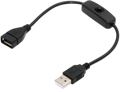 NFHK USB 2.0-kabel med på/av-strömbrytarknapp USB typ-A hane till hona för DC 5 V skrivbord fläktkamera