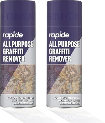 2 x Graffiti Cleaner Remover, Powerful Spray Paint, Emulsion, Pen & Mark Remover for Brick Metal Glass Tiles – 250ml