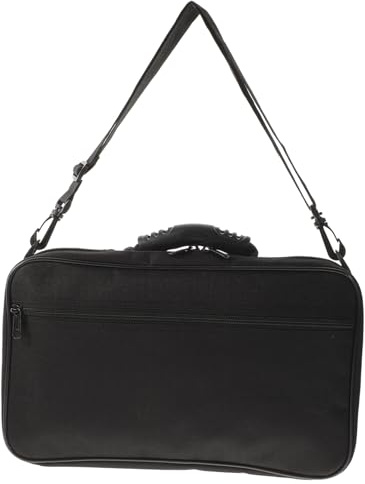 Schwarzes Oboenlederetui 1 Satz mit Innenfach Design | Holz, Pu, Metall, Plüsch Canvas, Zwei Stück, Tragetasche Inklusive, Glatte Oberfläche