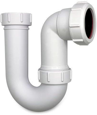CranPlas CP105 | 32mm (1¼) Basin P Trap 90mm Seal for Toilet, Bathroom & Cloakroom Basins | Deep Water Seal, Easy-Clean, Odour-Blocking Basin Waste Trap | (Not for Kitchen or Utility Use)