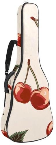 Süße Katze mit kleinen Blumen, gepolsterte Gitarrentasche, schützende Akustikgitarre, Gigbag für E-Bass, Konzertgitarre, Mehrfarbig 04, 42.9x16.9x4.7 in, Lässiger Tagesrucksack