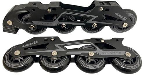 Cox Swain Inline Skate Aluschiene Komplettset mit ABEC 7 Kugellagern und leisen Gummirollen, passend Schlittschuhe: Black Ice, Push, Sneak, Polar, Crystal, Frosty
