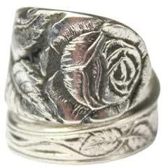 Rosen Besteck Schmuck Ring, ca. 56 (17,8) Ring aus Besteck