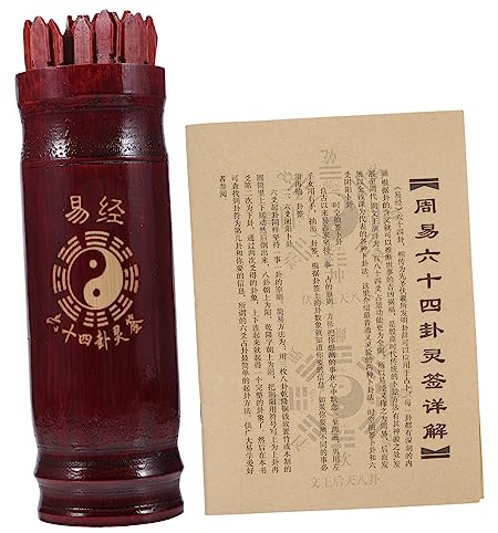 VICASKY 1 Unidades Lotería Contenedor decir dinero de juguete Feng Shui Palillos de la suerte Soporte de monedas Consola de juegos Ching adivinación chinos palitos de la suerte de madera