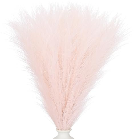 PATIKIL 50pcs Pampas Decor de 17.7 Pulgadas para Decoración Boho Hogar Rosa | Pampa Artificial a Granel Hierba Falsa Pequeña y Esponjosa, Bodas Paredes