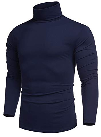 COOFANDY Men's Turtleneck Jumper Long Sleeve Roll Neck Top for Men Basic T-Shirt Lightweight Turtle Neck Sweater Pullover