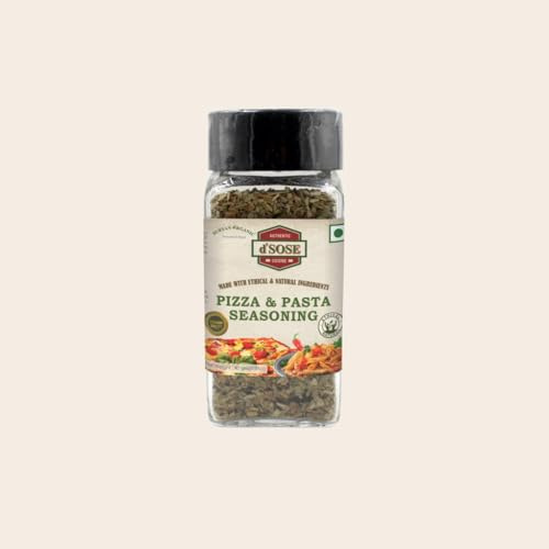 d'SOSE Assaisonnement pour pizza et pâtes 40 g, mélange d'assaisonnements italiens, mélange d'herbes et d'épices pour pizza, pâtes, pain à l'ail et marinades, prêt à l'emploi