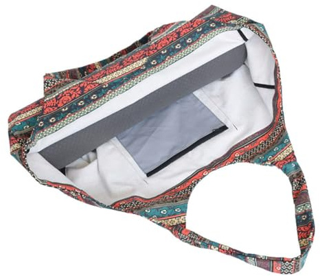 OHPHCALL Große Yogamattentasche und Großem Fassungsvermögen mit Seitlicher Tasche aus Canvas Modische Ethno Sporttasche für Wandern und Sport