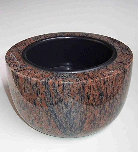 designgrab Coupe funéraire moderne - Diamètre : 25 cm - En granit Gneis Halmstad