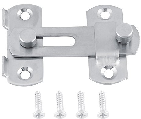 Moraillon en Acier Inoxydable Serrure de Porte Serrure Loquet de Porte Serrure Porte Coulissante Double Charnière Moraillon de Sécurité pour Armoire de Fenêtre Accessoires de Cabine D'essayage