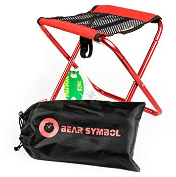 WANGLXFC Tragbar Klappstühle, Mini Klappstühle 7075 Aluminiumlegierung Oxford Tuch Tragbare Casual Für Camping Strand Wandern Reise Angeln Unisex Unisex, Red-L