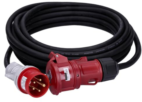 Voxura CEE-Kabel Verlängerungskabel Starkstromkabel 5-polig 400V H07RN-F 5G 2,5 16/5 16A IP44 Phasenwender Starkstrom 10m
