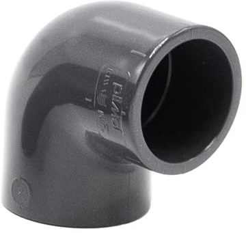 Baumaxxe PVC Winkel 25mm Fitting Winkelmuffe Klebemuffe - 16 Bar - bm081 | 3/4 Zoll PVC Fitting, 2x Klebemuffe und Anschlagfuge, zum Verkleben mit PVC Rohr 25mm, Pool Zubehör für Poolverohrung 25mm