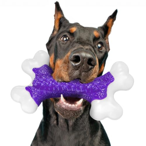 Kseroo Jouets à mâcher Robustes pour Chiens agressifs de Grande et Moyenne Race, Jouet en os pour Chien, Nylon Naturel, très résistant, entraînement de Dentition Indestructible